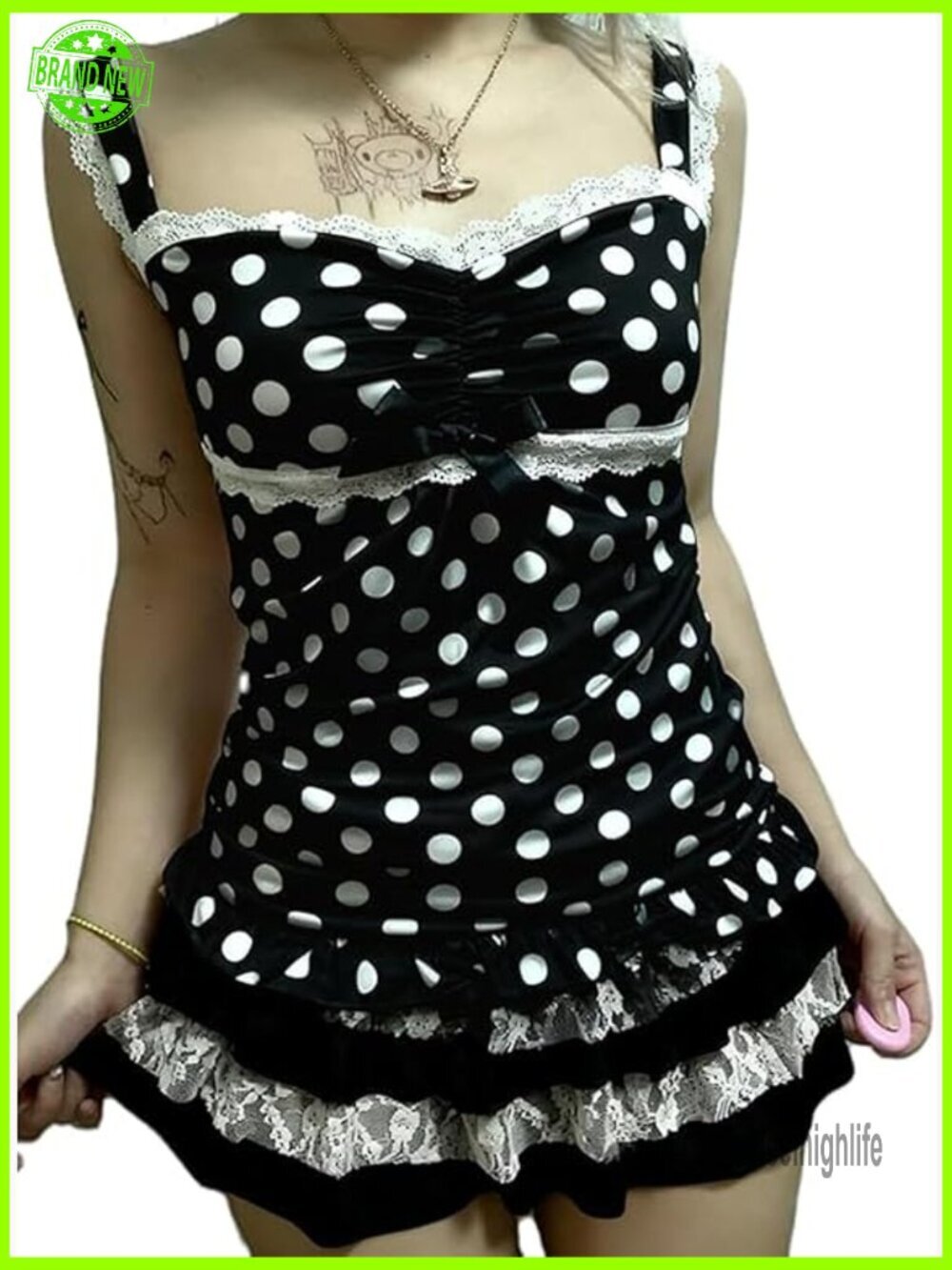 Y2K Lace Trim Tank Top - Vintage V Neck Sleeveless Cami Shirt